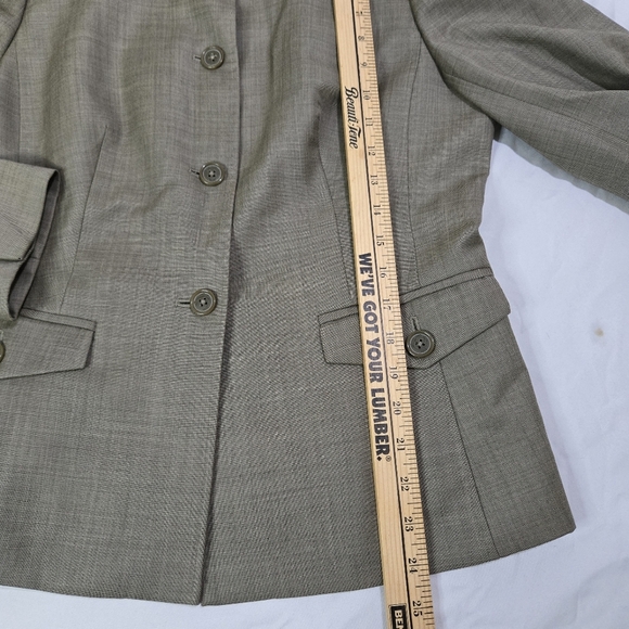 346 BROOKS BROTHERS Women's Size 8 Tan Jacket, 💯 Wool Shell Rn93986 - Picture 6 of 13